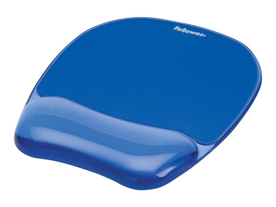 podkładka pod mysz fellowes z podparciem nadgarstka crystal, niebieska