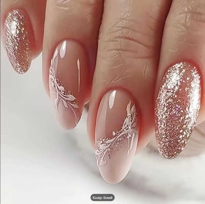 Накладні нігті, 3 різних наборів по 24 шт., з желе клеєм та пилочкою