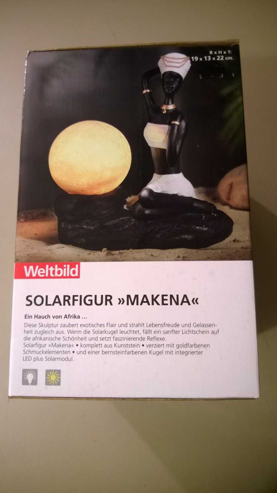 WYPRZEDAŻ Figurka SOLAR Afrykanka - Makena lampa