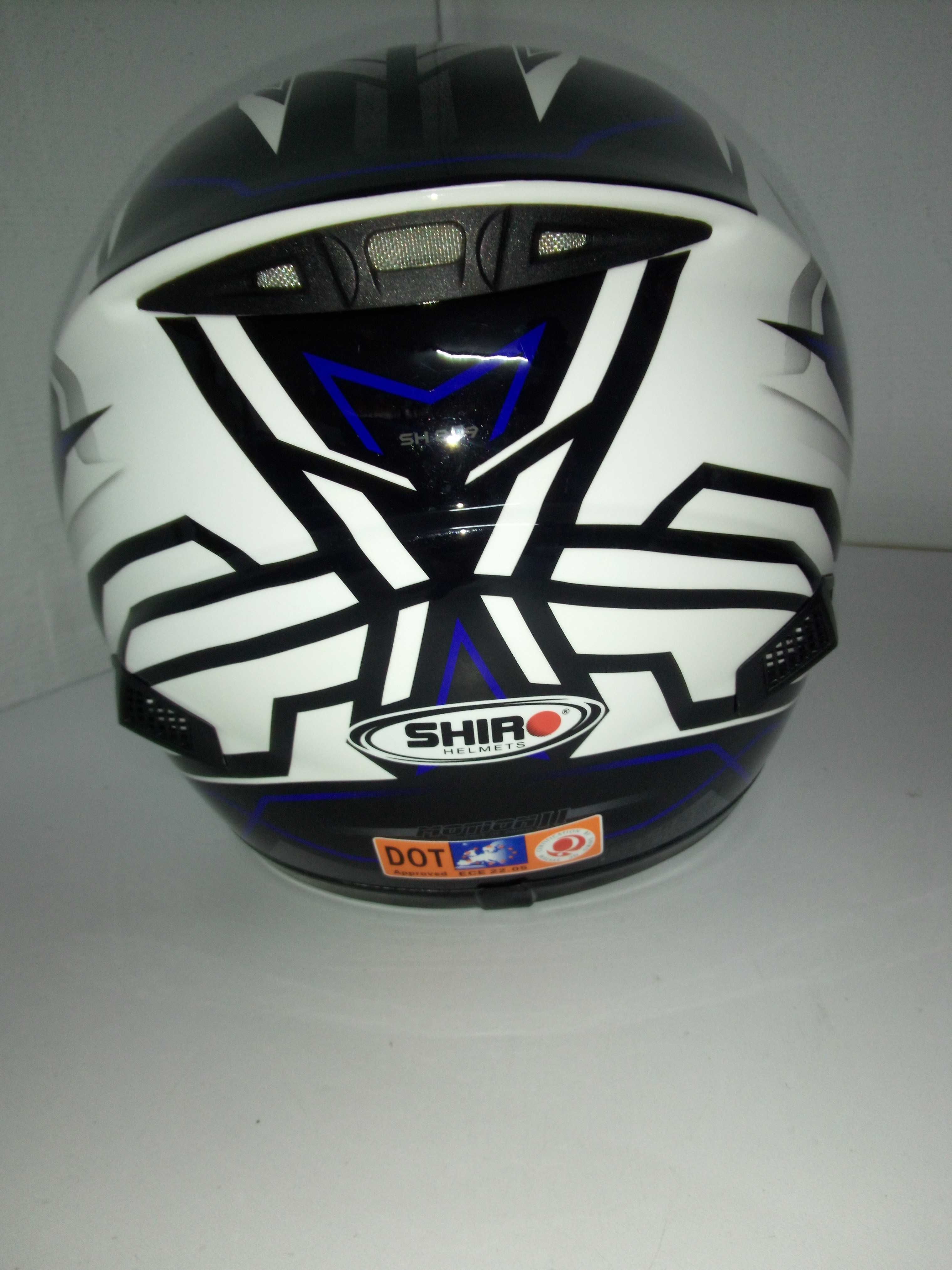 Capacete Criança Shiro SH-829 Branco Azul Novo