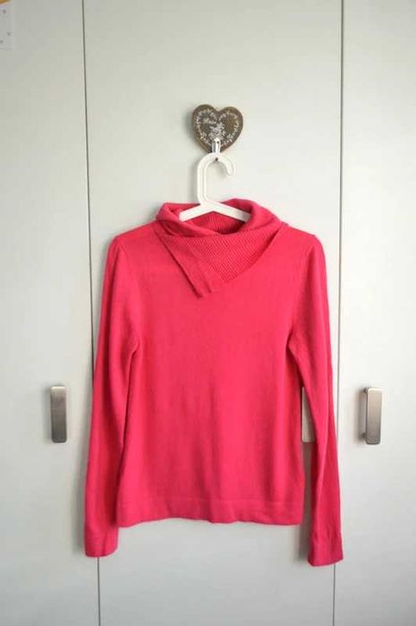 Hobbs merino wiskoza kaszmir sweter fuksja magenta S premium