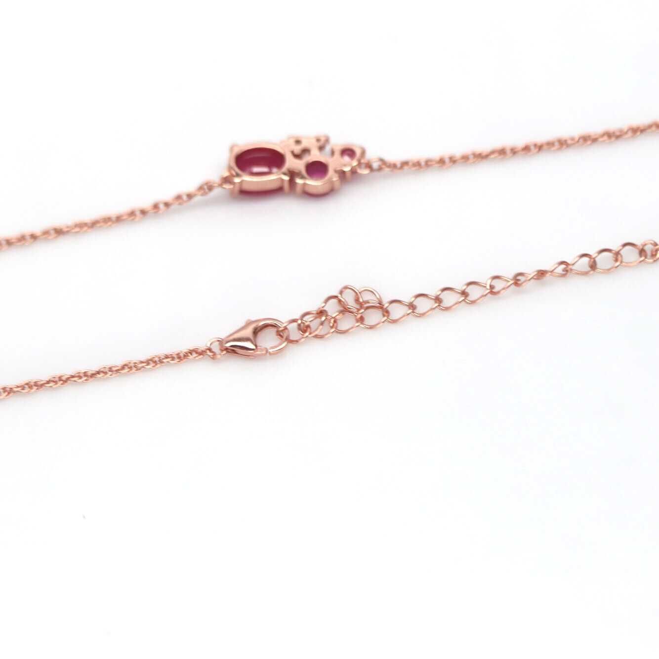 Ожерелье из серебра 925 пробы с розовым рубином и цирконием, 50см