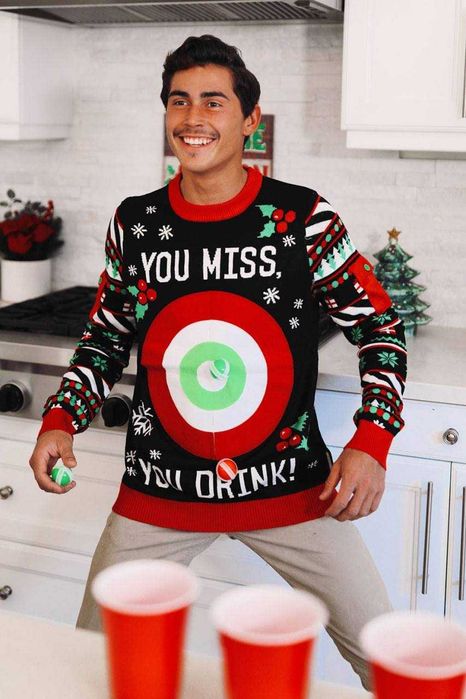 Чоловічий різдвяний светр алкогольна гра
