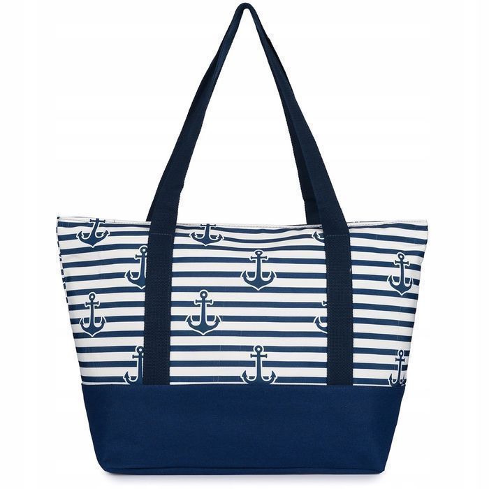 Duża Torba plażowa na lato rączki solidna marynarska