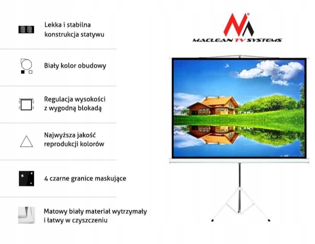 Ekran projekcyjny 4:3 Maclean MC-608 240 cm x 180 cm