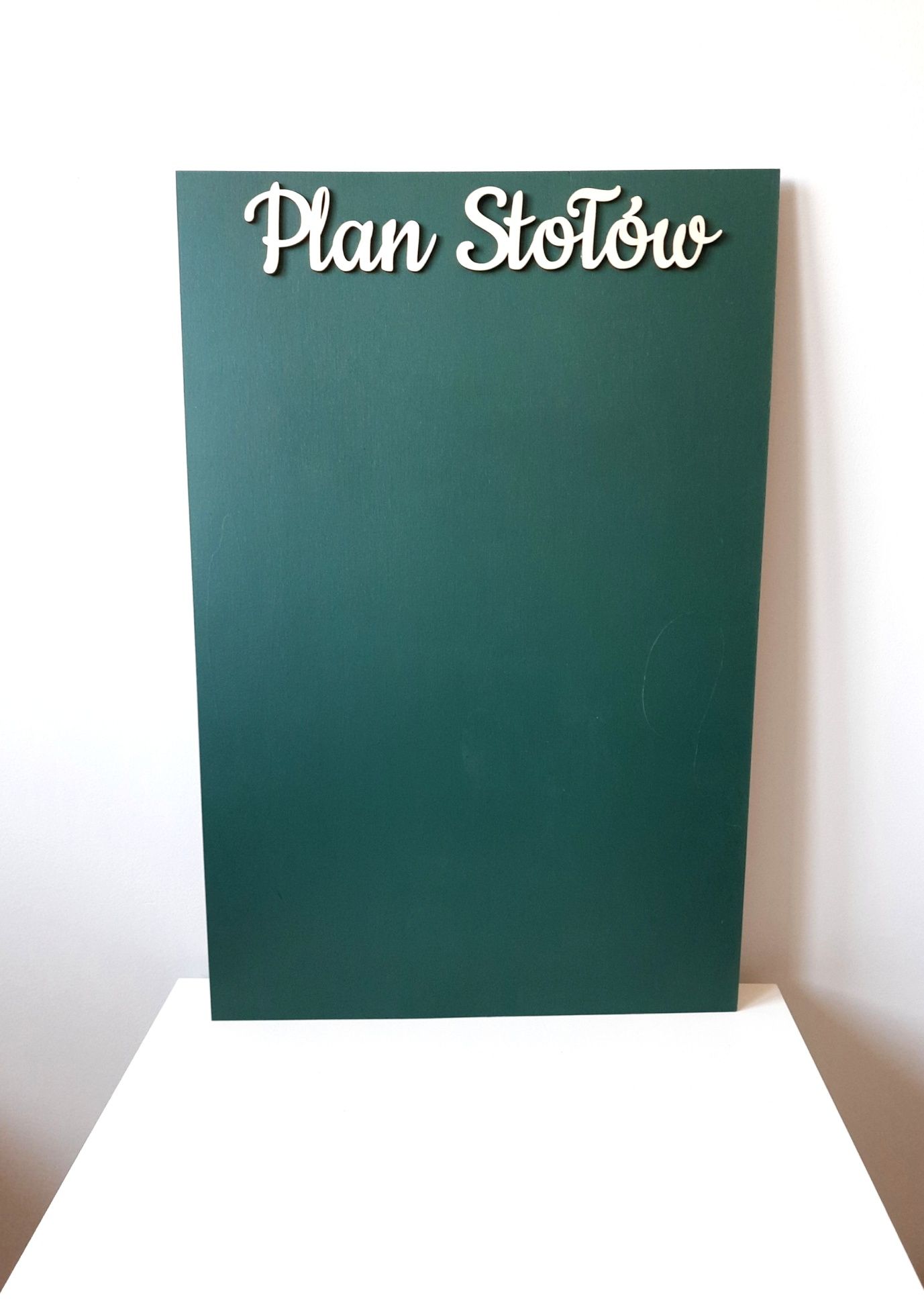 Plan stołów Tablica ślubna Butelkowa zieleń