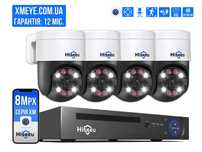 Комплект видеонаблюдения на 4 Поворотные IP камеры Hiseeu POE 8Мп
