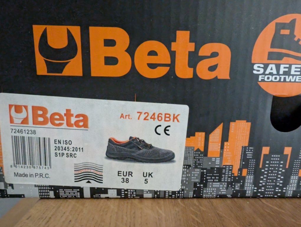 Buty robocze Beta, z noskiem, rozmiar 38