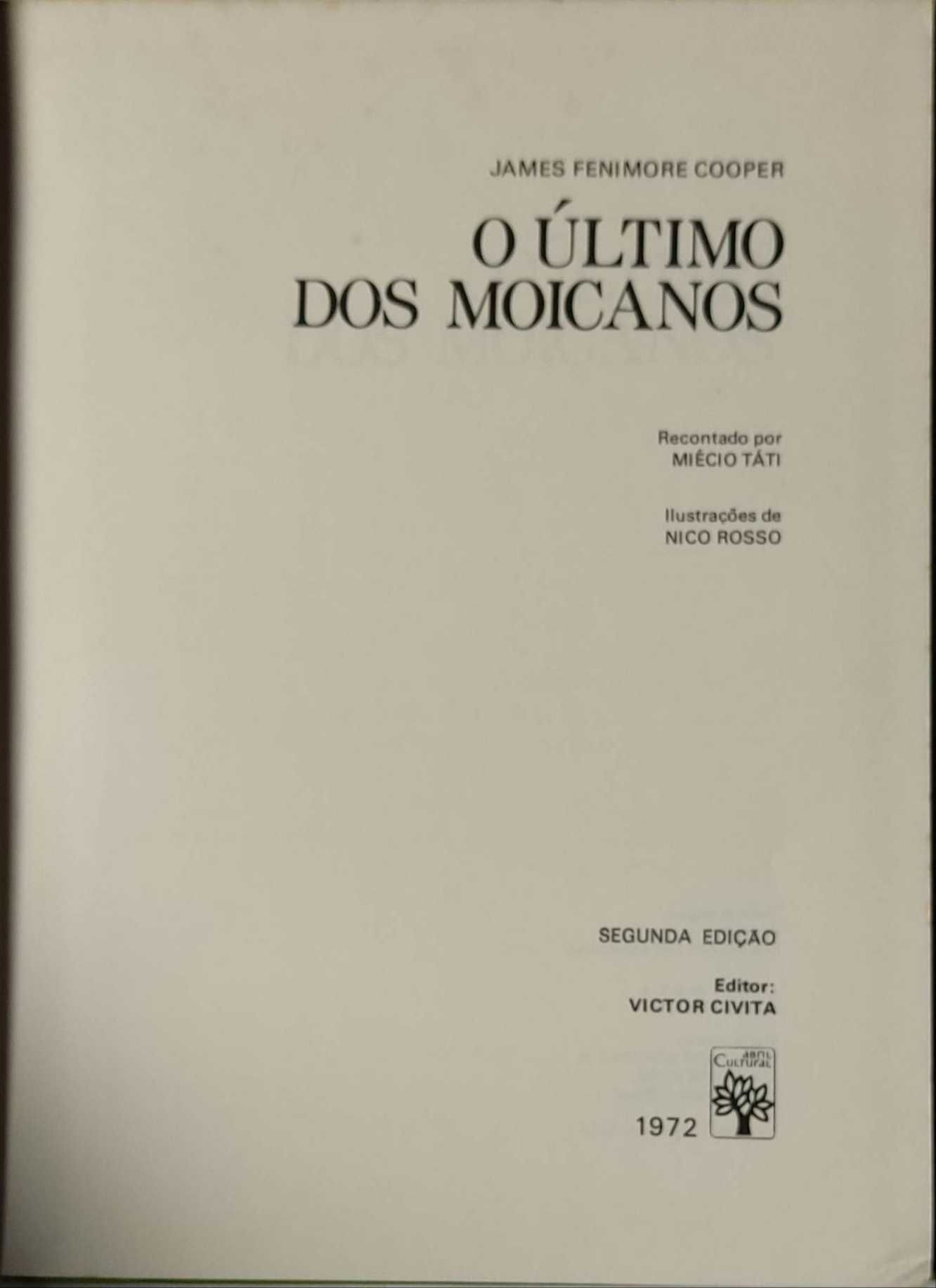 Livro- Ref CxC - James Fenimore Cooper - O Último Dos Moicanos