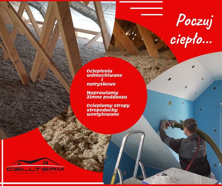 Ekologiczne ocieplenia celulozą. Wdmuchiwanie i wtryskiwanie wełny.
