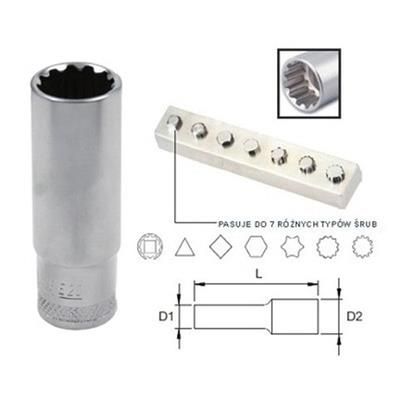 Klucz nasadowy długi SuperTech 1/2" 17mm Jonnesway