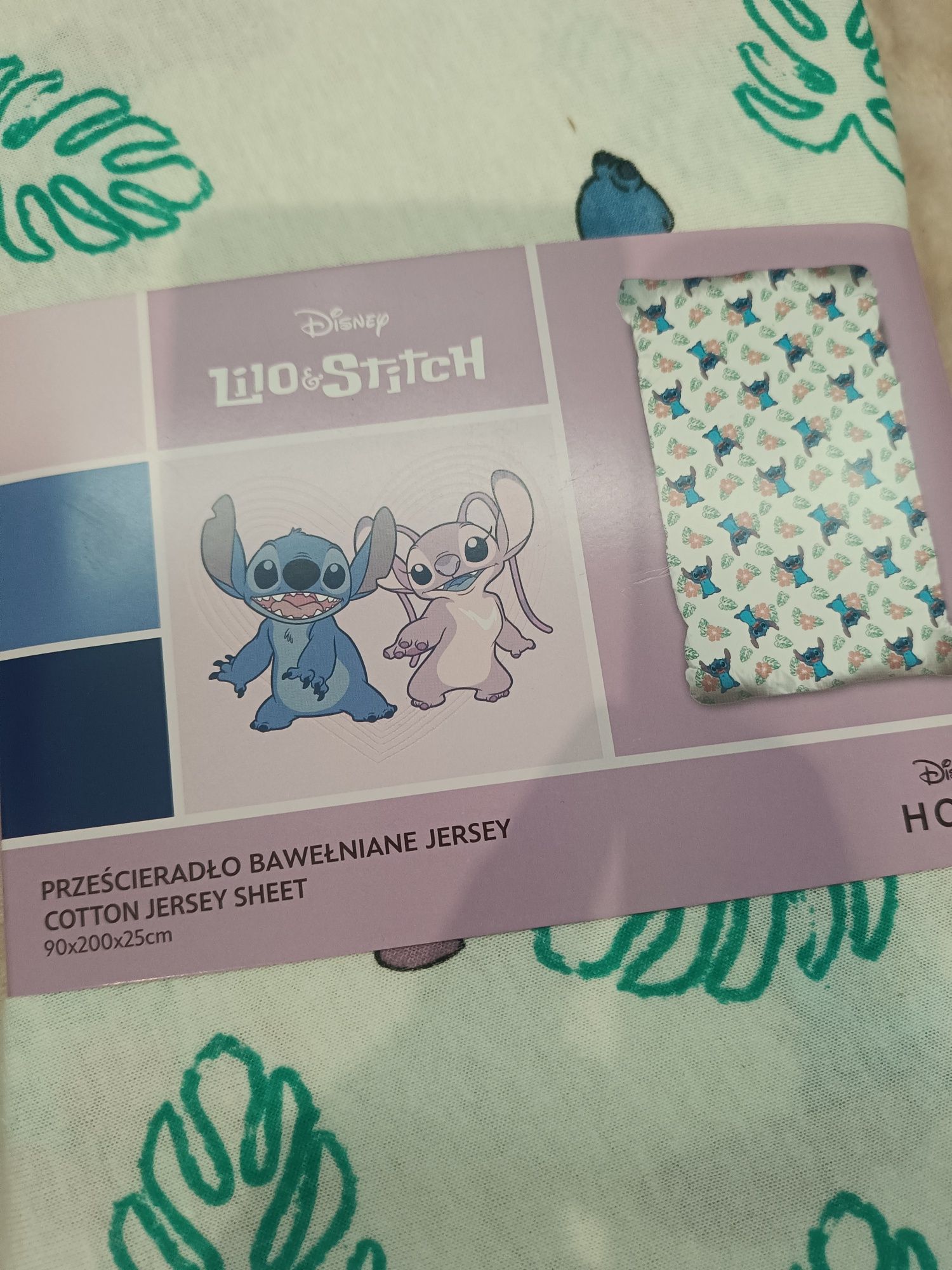 Koc kocyk flanelowy 130x160 Lolo & Stitch prześcieradło bawełniane 90