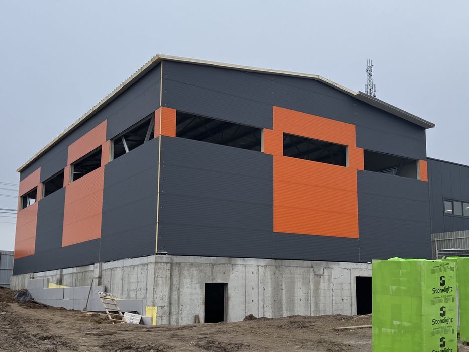 Ангар строительство.постройка склада монтаж.сендвич панели.профнасти