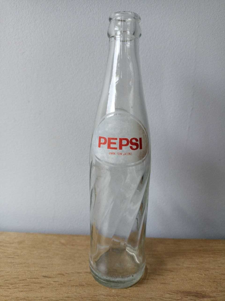 Butelka Pepsi Cola vintage design dekoracja PRL lata 70 szkło 0.25l