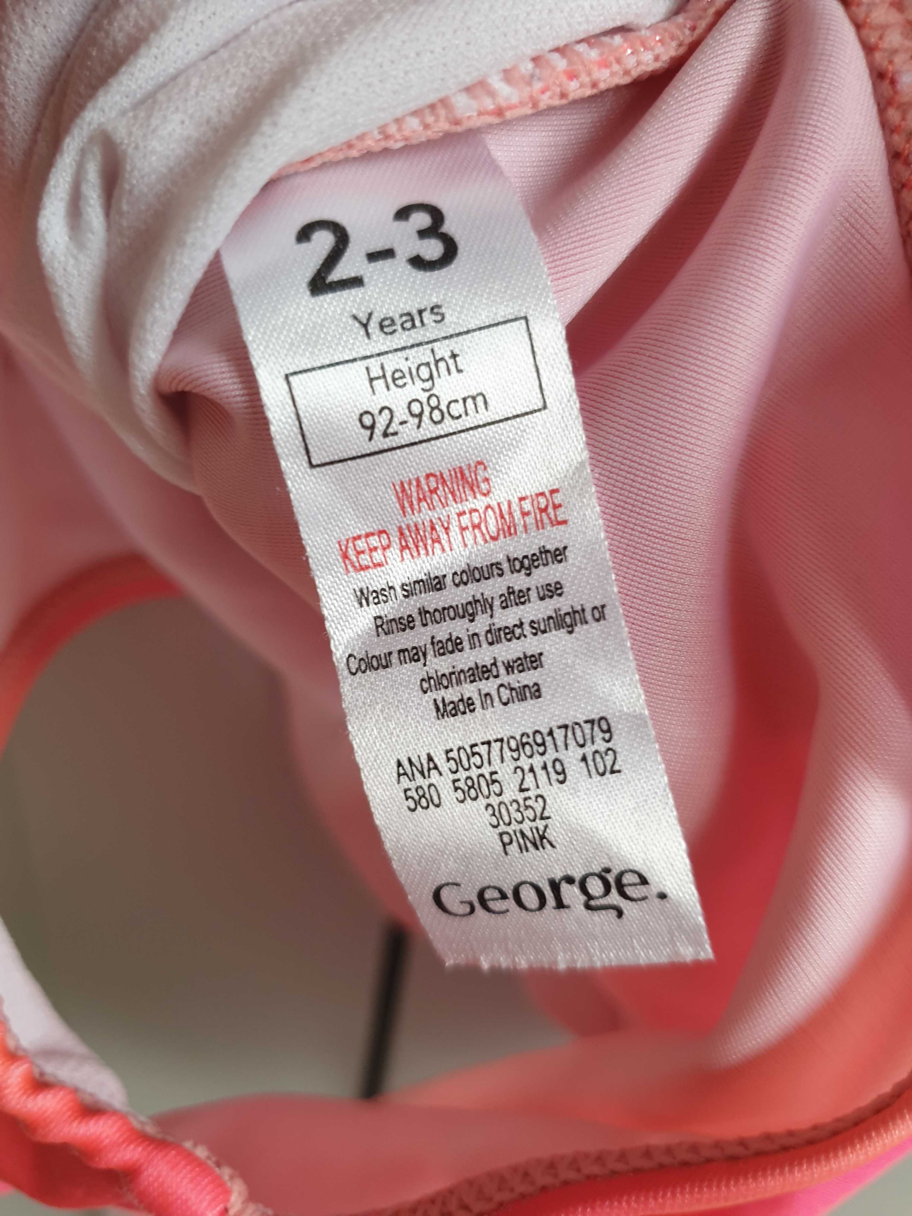 Różowy tęczowy cieniowany strój kąpielowy 92 98