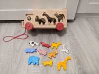 Montessori drewniane auto sorter ze zwierzętami