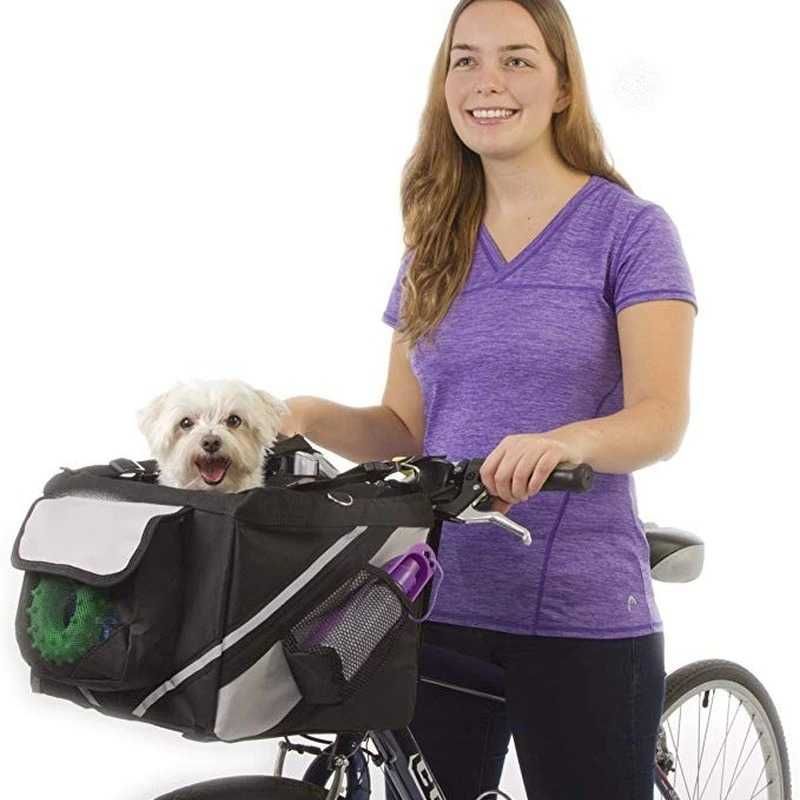 TRANSORTER dla psa NA ROWER z pasami bezpieczny DUŻY koszyk rowerowy