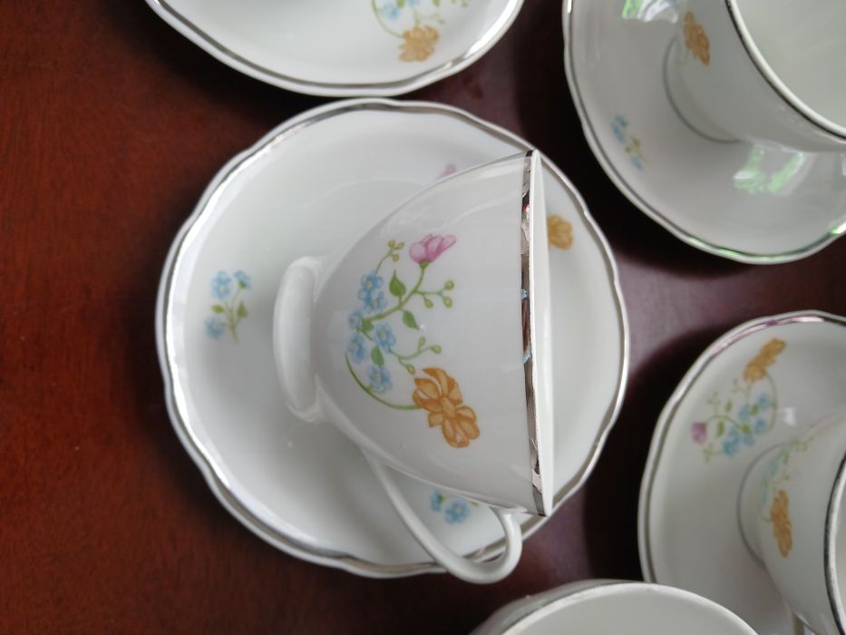 Ćmielów PRL duże filiżanki serwis do herbaty kawy