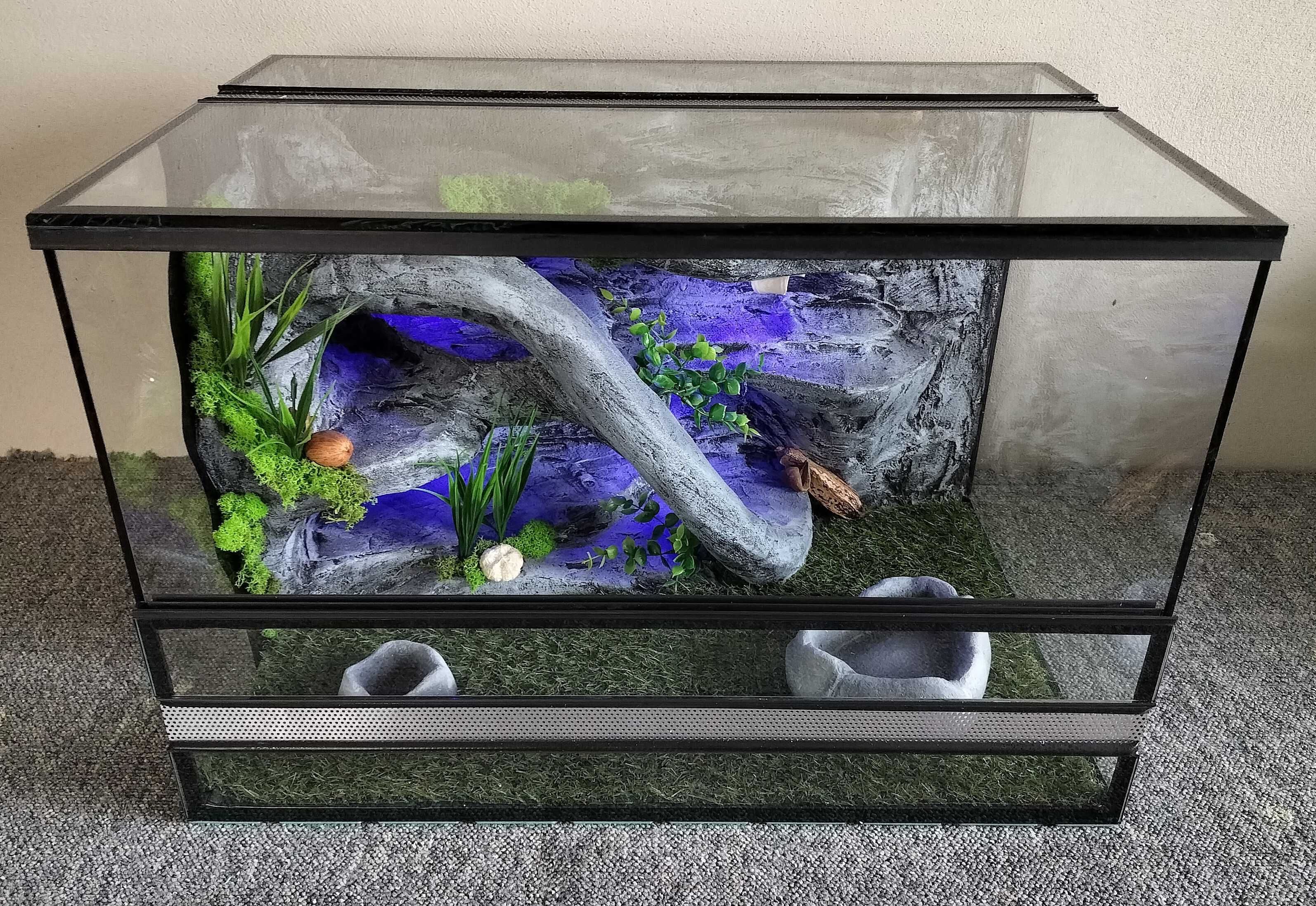 Terrarium z wystrojem dla małego pytona, zbożówki, TW23Sz2L, AquaWaves