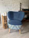 GUBBO - fotel do salonu granatowy IKEA