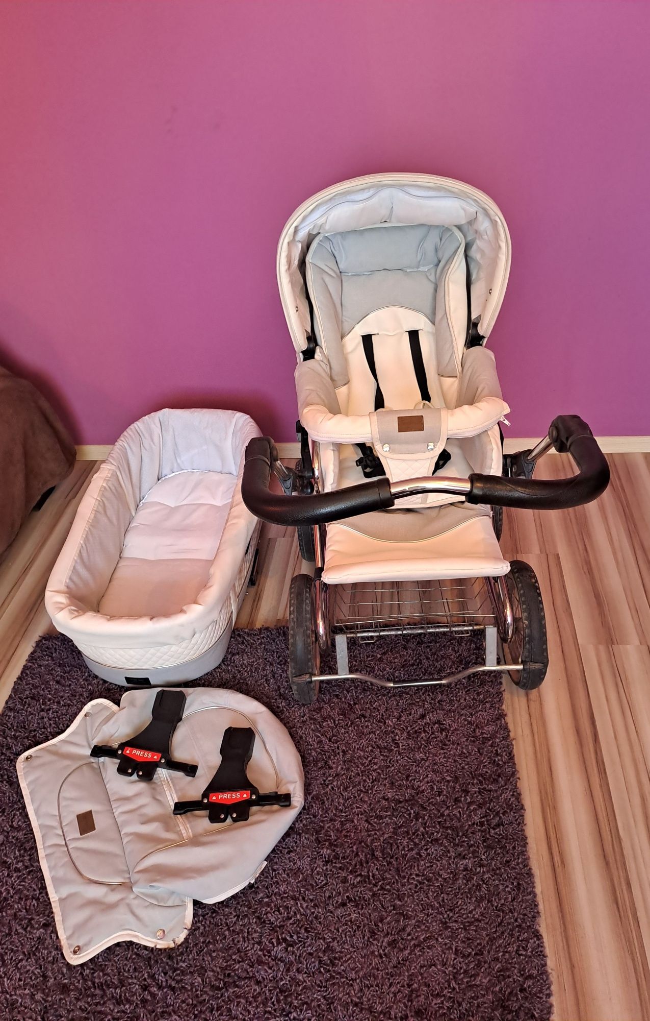 Wózek emaljunga 2 w 1 plus adaptery do fotelika