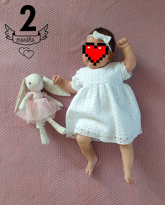 Sukienka ażurkowa chrzest i inne okazje rozm.62