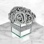 Flowerbox szare róże glamour