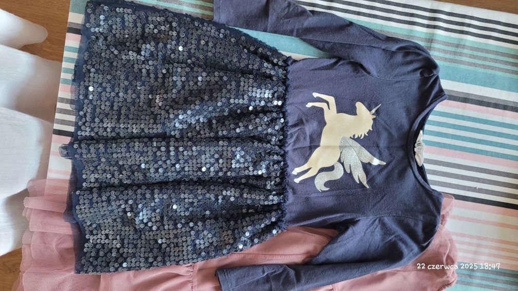 Sukienki dziewczęce h&m coccodrillo 5szt 122 116