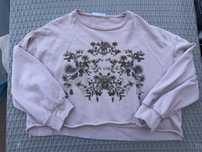 Bluza krótka uni kwiaty