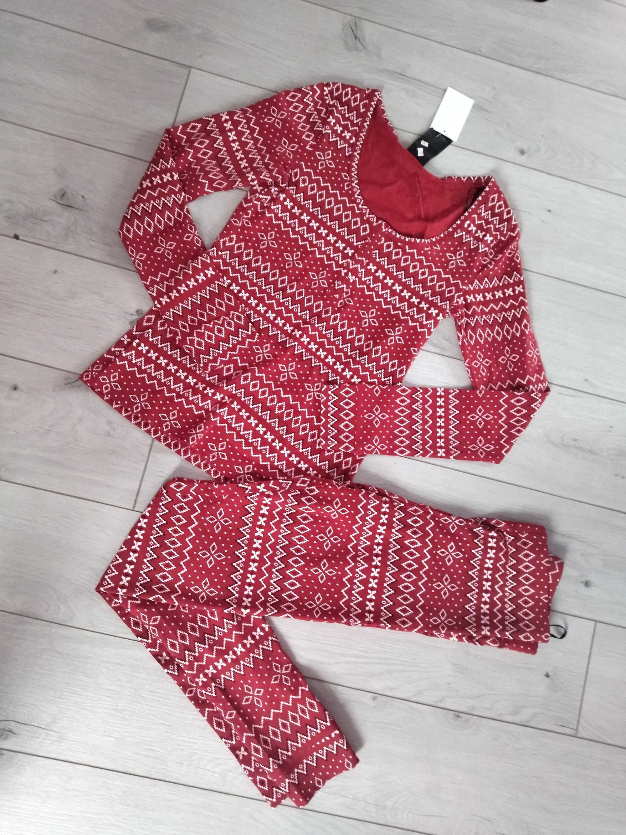 Piżama świąteczna H&M r. XS czerwona piżama damska zimowa święta