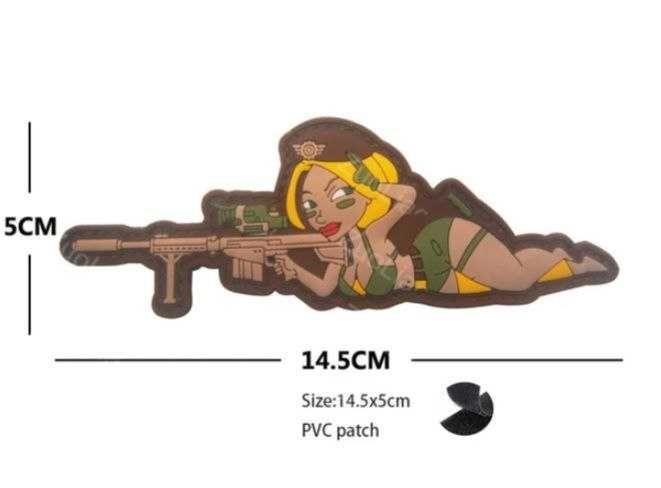 Шеврони нашивки патчі ПВХ (PVC Patches) Гарні дівчата зі зброєю Велкро