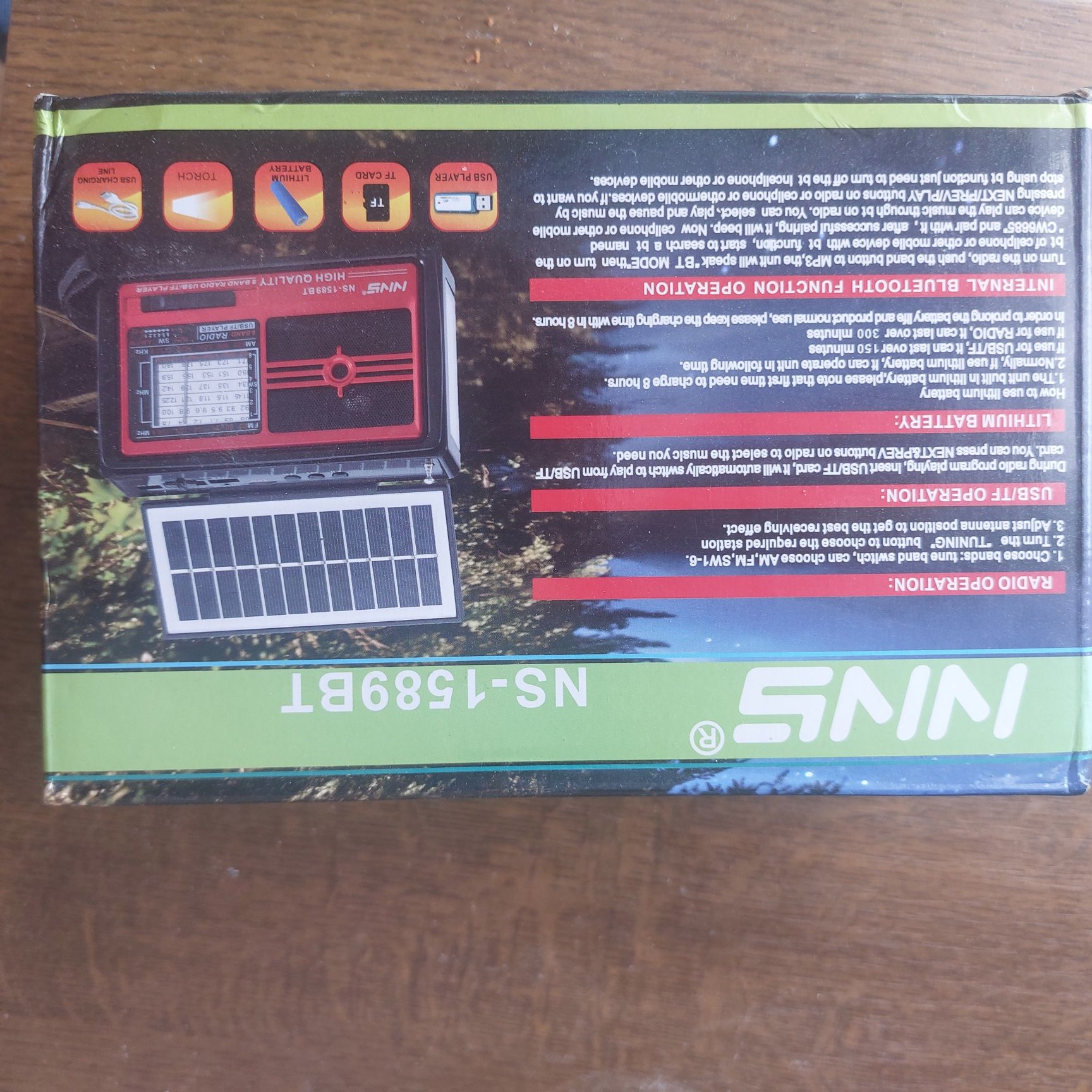 Radio przenośne z panelem solarnym nns ns-1589bt