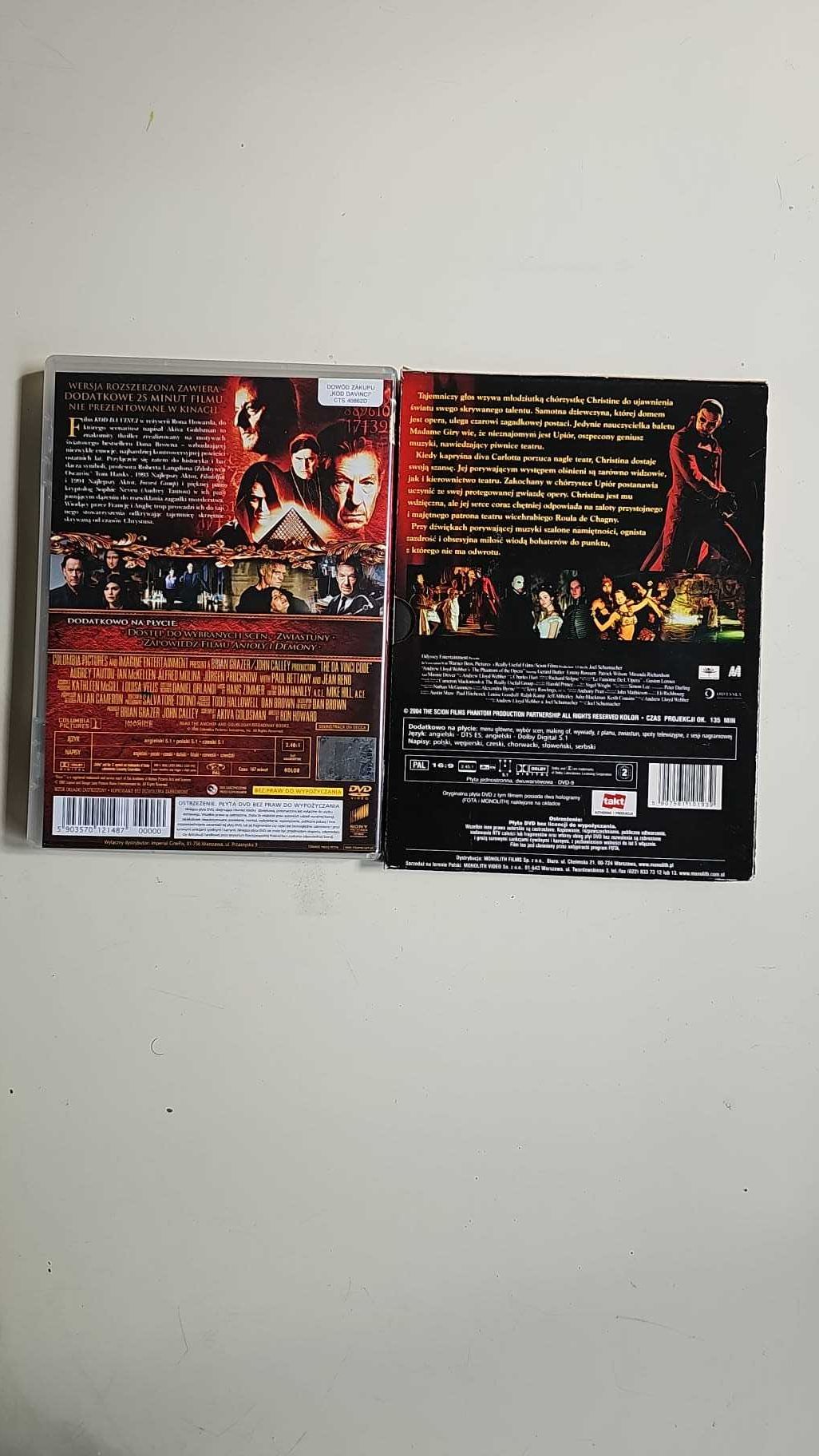 2 filmy na DVD Upiór w operze Kod Da Vinci