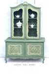 Kredens/witrynka/biblioteczka  ludwikowska vintage zielen shabby chic