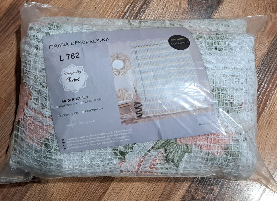 Firanka gotowa na przelotkach 160x400