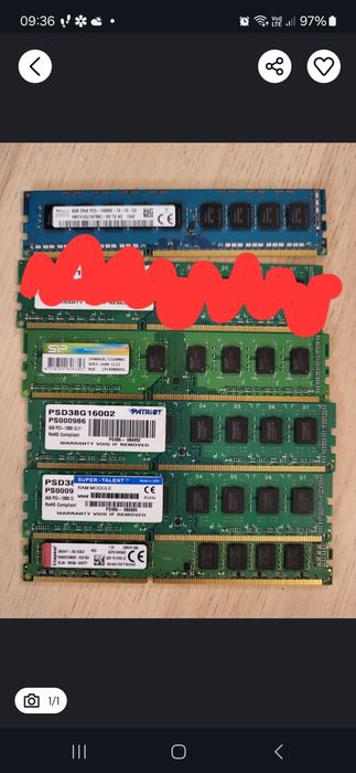 Kości RAM DDR3 1600MHz 8GB