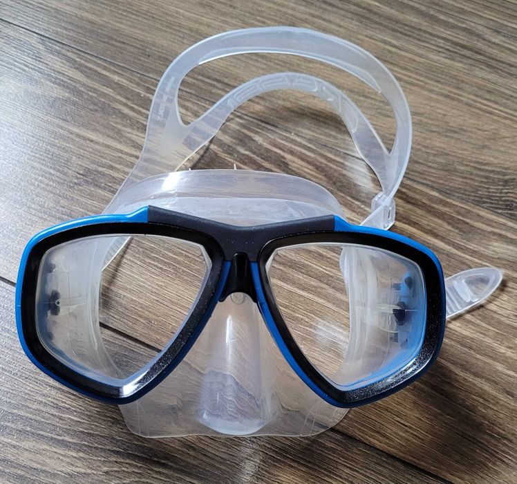 maska do nurkowania snorkeling okulary Cressi Focus niebieski stan BDB
