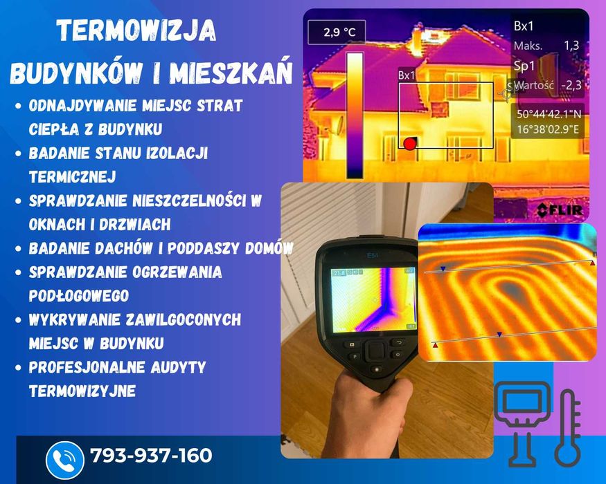 Termowizja budynków i mieszkań, badanie wilgoci, sprawdzanie okien