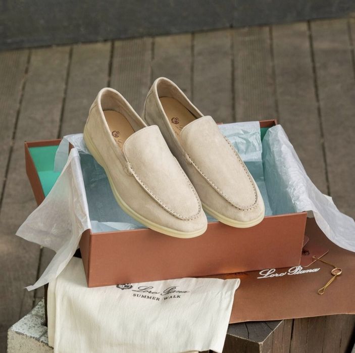 р36-45 Лофери Loro Piana Loafers Grey Blue Brown Beige