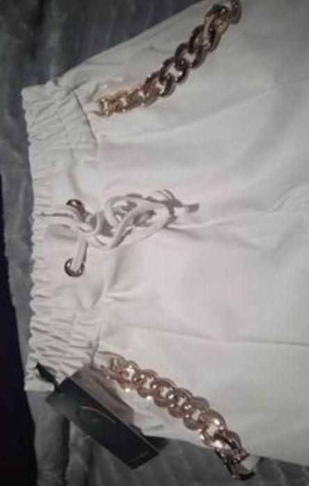 Spodnie białe z eko-skóry