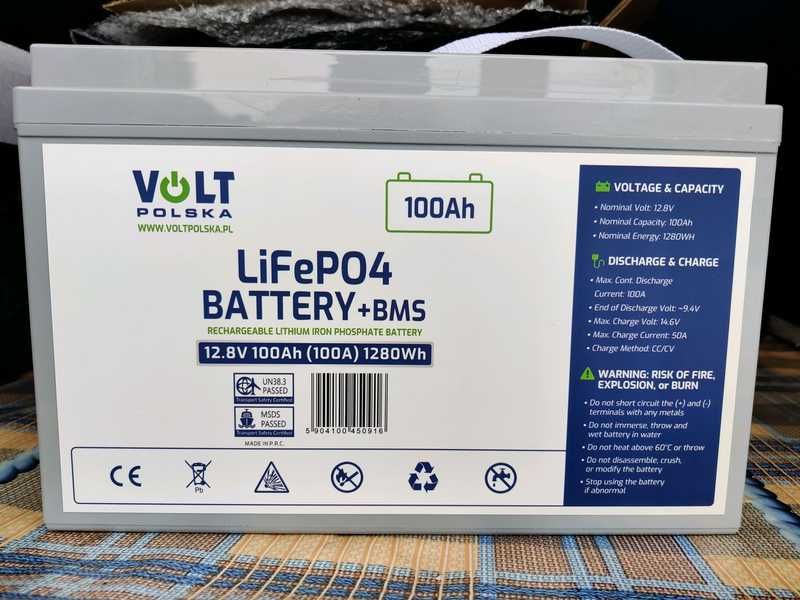 Акумулятор Volt Polska LiFePO4 12,8V 100Ah (100A) + BMS 1280Wh