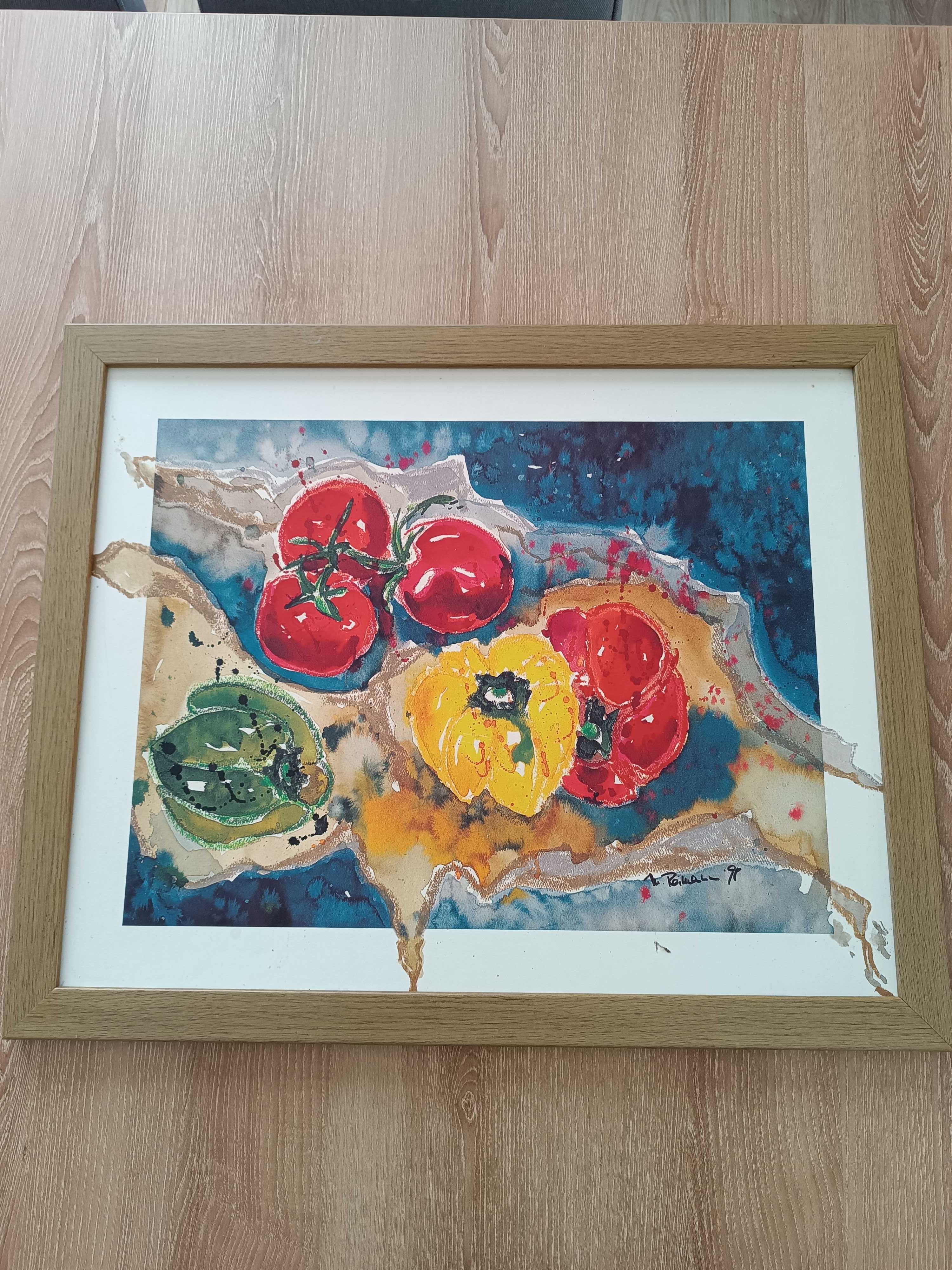 Obraz z ramą 55x45 cm warzywa