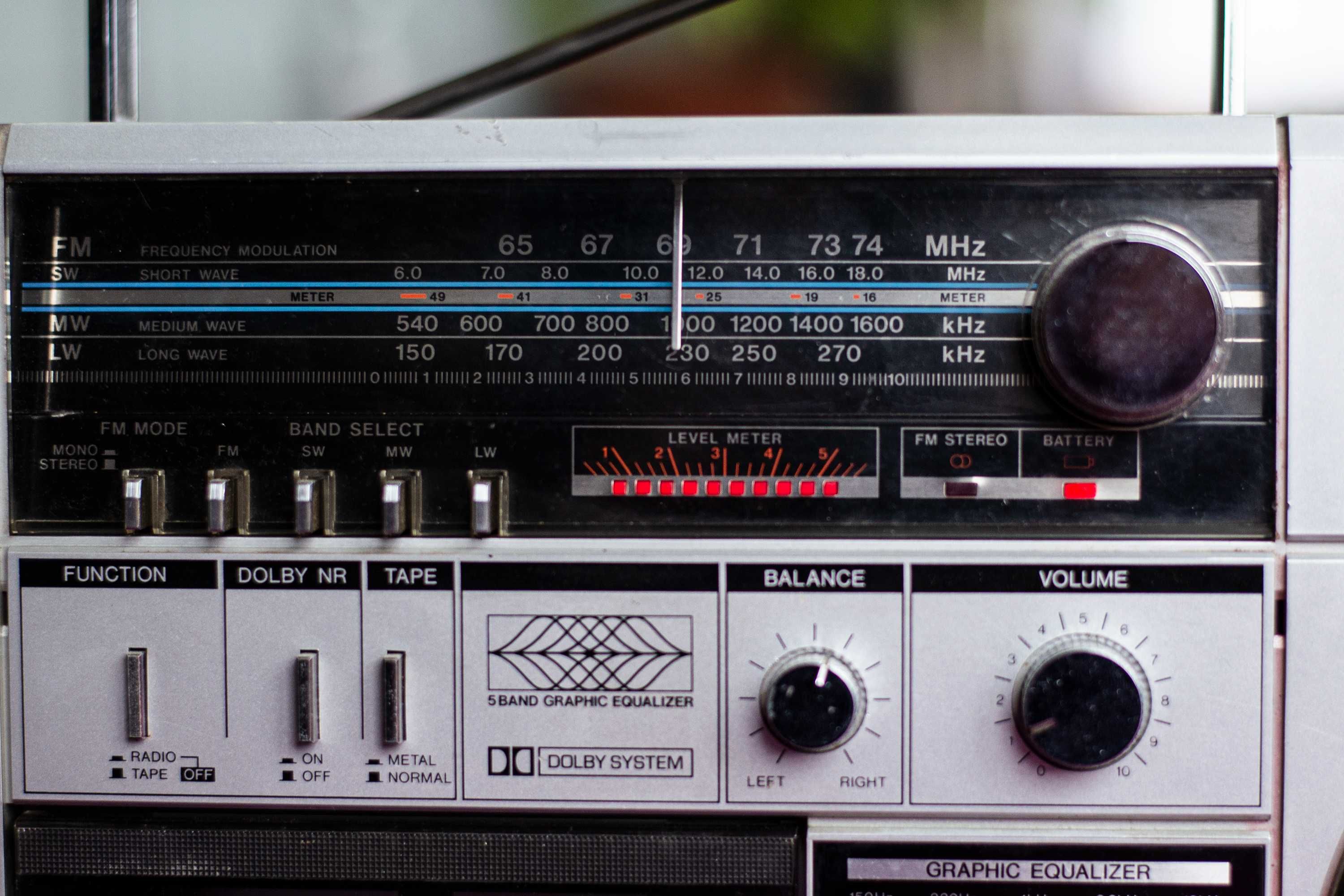 Ghettoblaster boombox Sanyo M9880 zamiana za gitarę elektryczną