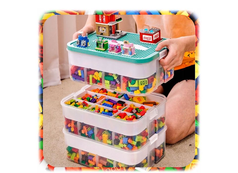 Pojemnik do przechowywania/ LEGO piętrowy organizer z Przegródkami