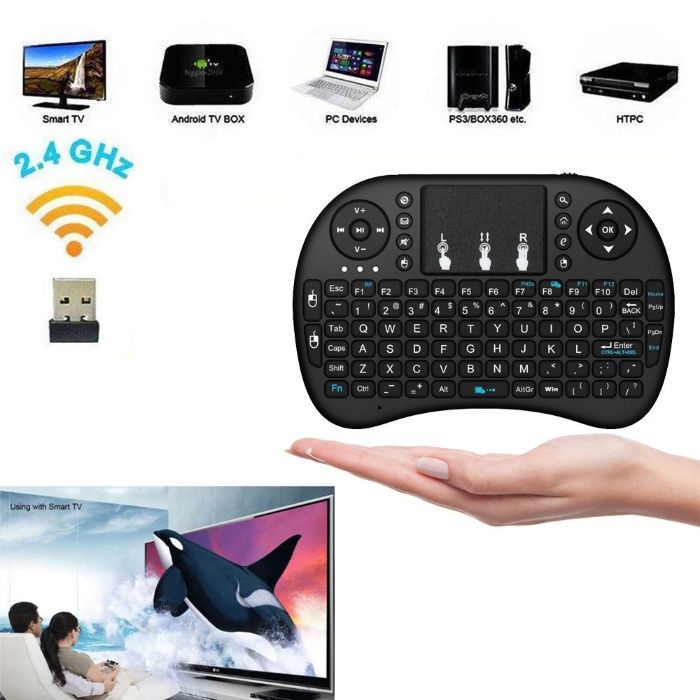 Mini Comando Teclado Wireless Rato Touchpad - PC, SmartTV, Android Box