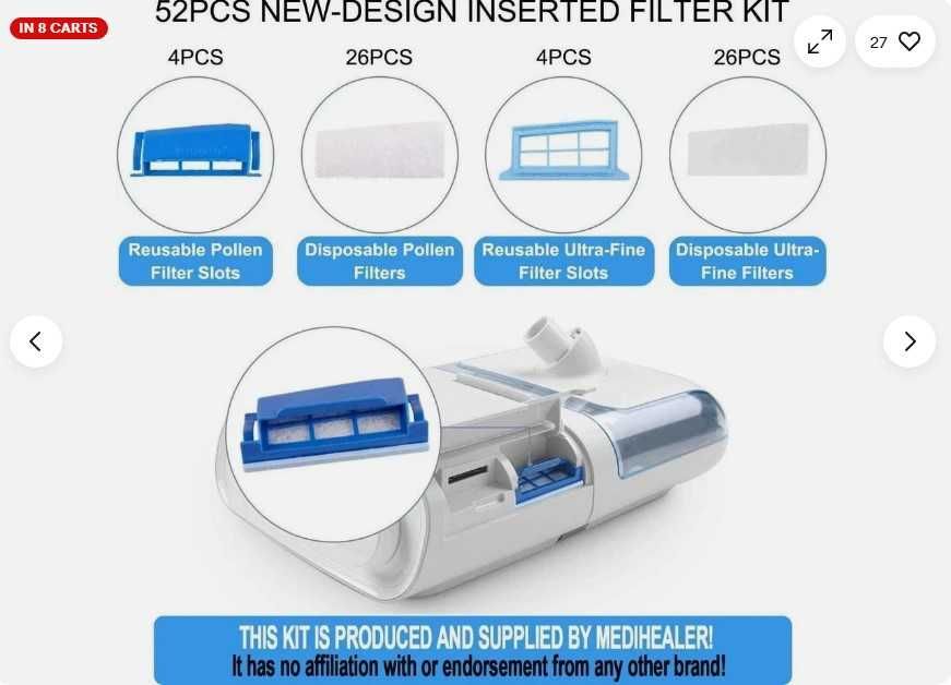 СPAP/СІПАП фільтер 26 комплектів для Philips Respironics