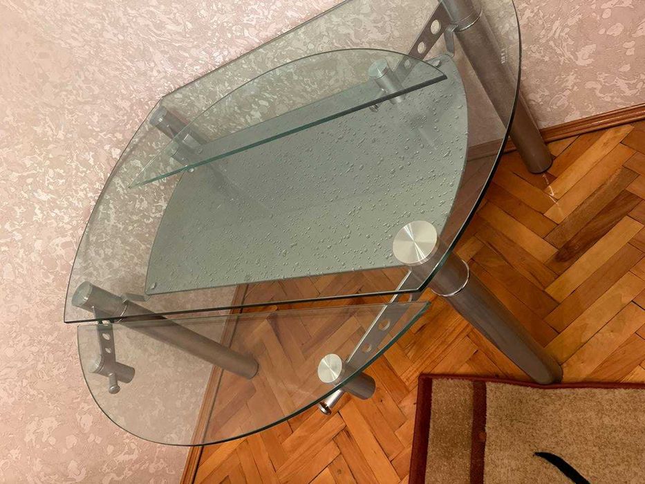 Стол обеденный раскладной закаленное стекло Новый