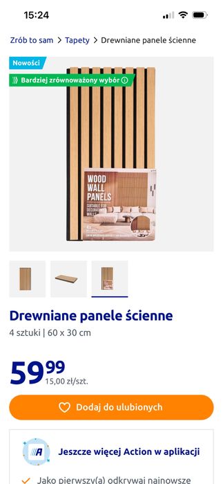 Drewniane panele ścienne 60x30