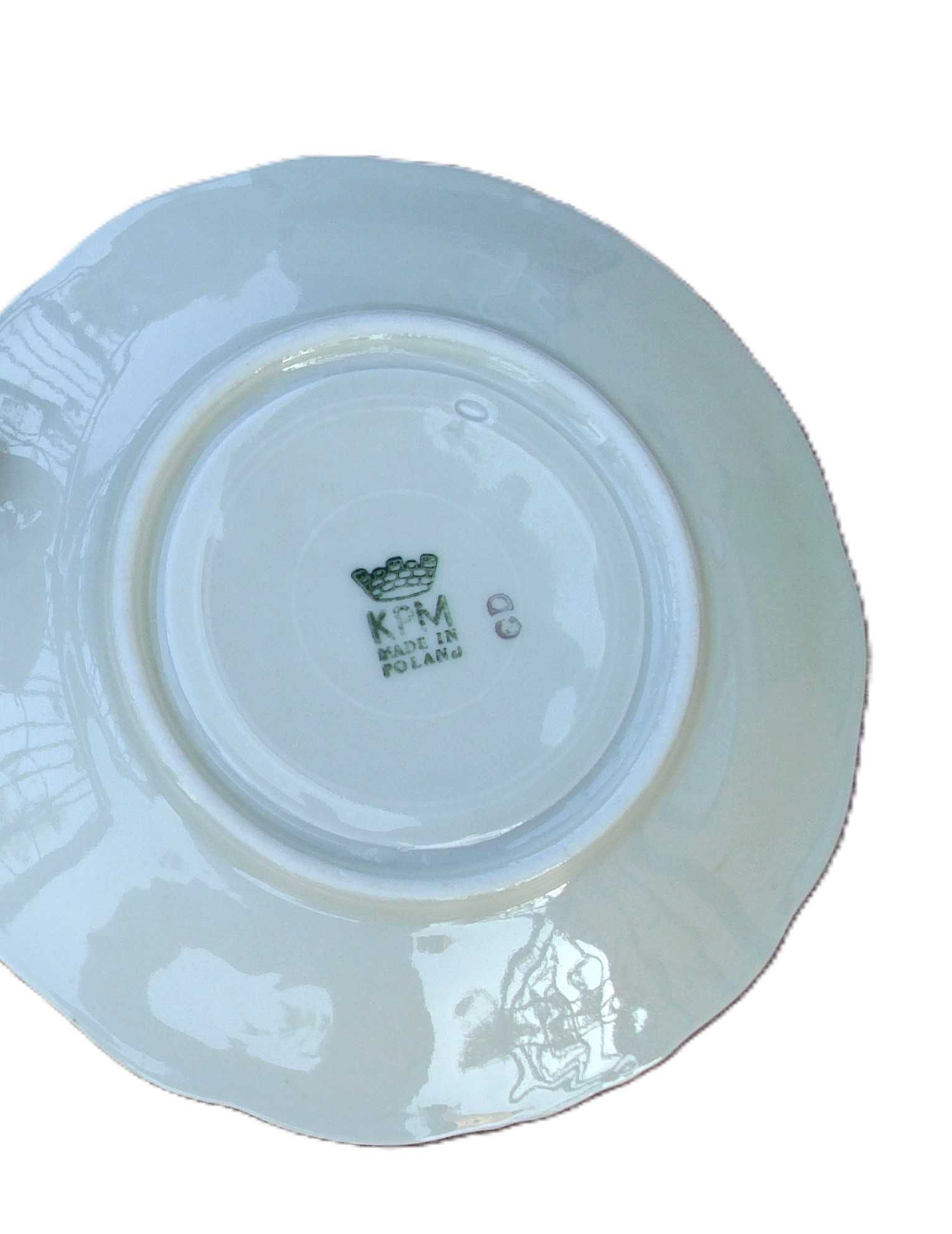 Trio KPM Wałbrzych kremowa porcelana