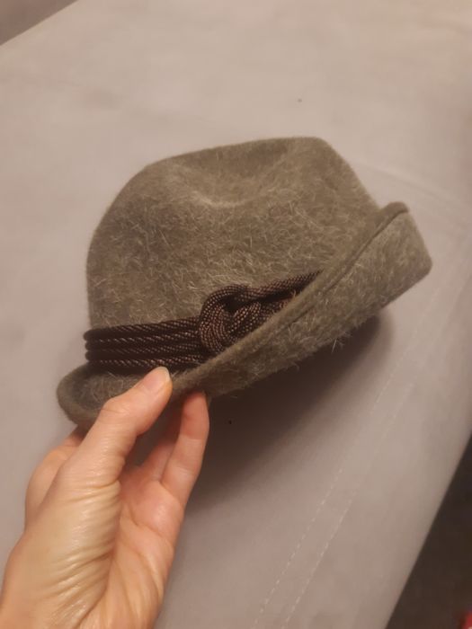 Oryginalny Kapelusz myśliwski z filcu Tonak Praha zielony khaki midi